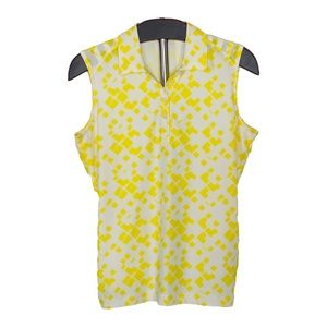 Yellow & White NIKE GOLF Dri-Fit Sleeveless Collared Golf Shirt - Women’s M